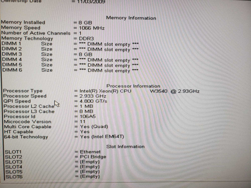DELL Precision Workstation T3500 Xeon W3540 2.93GHz 8GB DDR3 DVD [