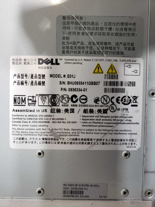 DELL EqualLogic PS6000 E01J 2x Control Module 7 16 Bay Storage [
