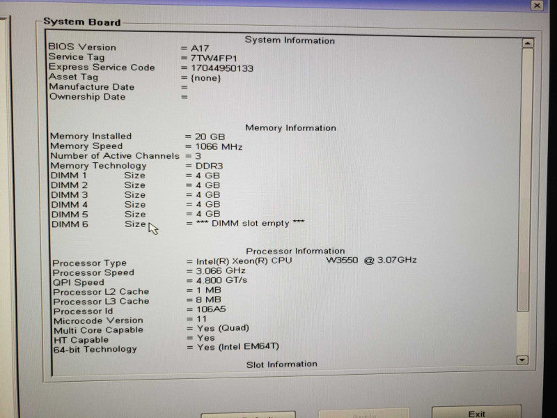 Dell Precision Workstation T3500 Xeon W3550 3.07GHz 20GB DDR3 Quadro 2000 [