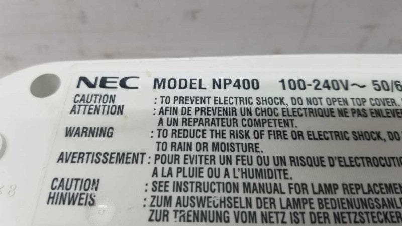 NEC NP400 projector / vga / 89% lamp life remaining #