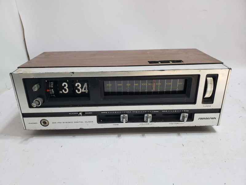 Vintage Rare Soundesign AM FM Stereo Clock Radio Model 3933 Vintage Flip Clock [