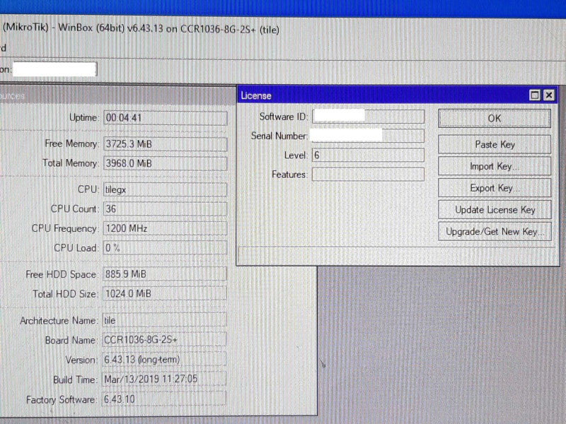 MikroTik CloudCore RouterBoard CCR1036-8G-2S+ 4GB RAM Level 6 License  +