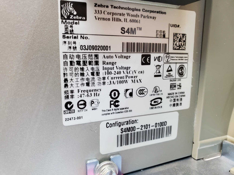 Zebra S4M Stripe Thermal Transfer Label Printer (