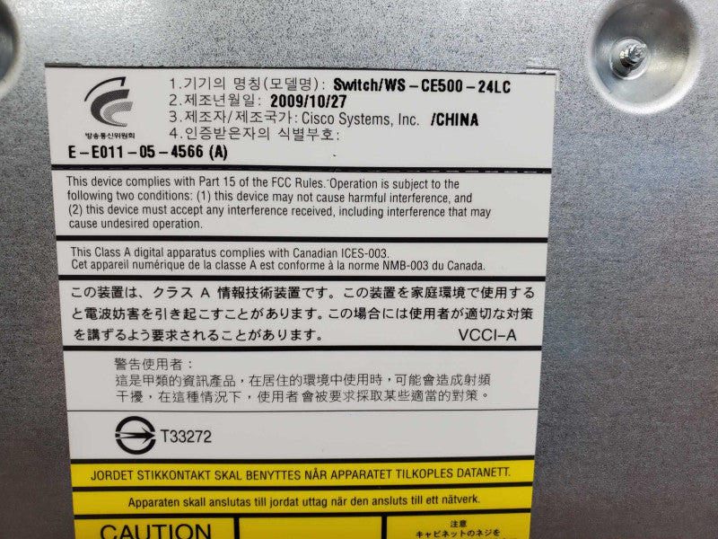 Cisco Catalyst Express WS-CE500-24LC 24 x 10/100 4 x PoE Ethernet Switch )