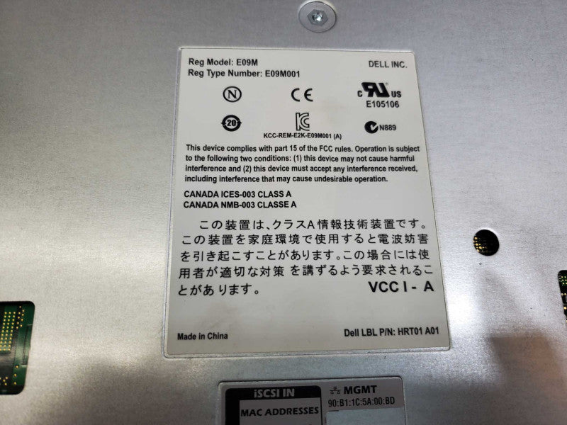 Dell EqualLogic E09M E09M001 Type 12 Control Module HRT01 A01 0WDWJM )