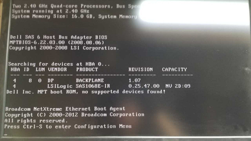 dell poweredge T410 2x Xeon E5620 @ 2.40ghz / 16gb ram / SAS1068E-IR #
