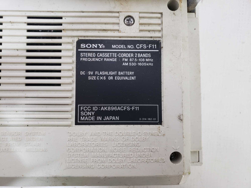 Sony CFS-F11 RADIO CASSETTE [