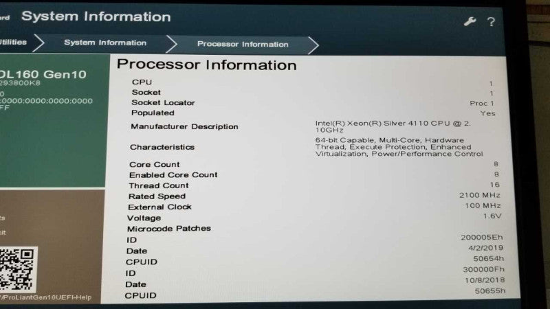HPE Proliant DL160 Gen10 Xeon Silver 4110 @ 2.10ghz / 16gb ram / see notes #