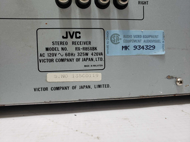 Vintage JVC Model RX-R85XBK Stereo Receiver [