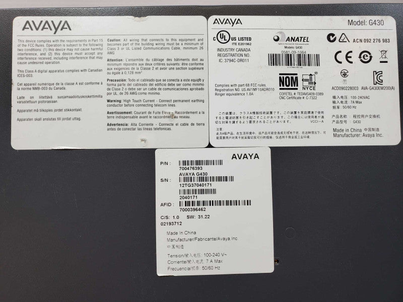 Avaya G430 Media Gateway PN:700476393 (