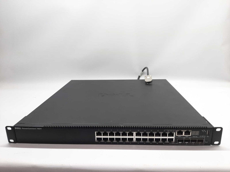 Dell Powerconnect 7024 24 Port PoE Ethernet Switch w/ 10G Stacking Module ~
