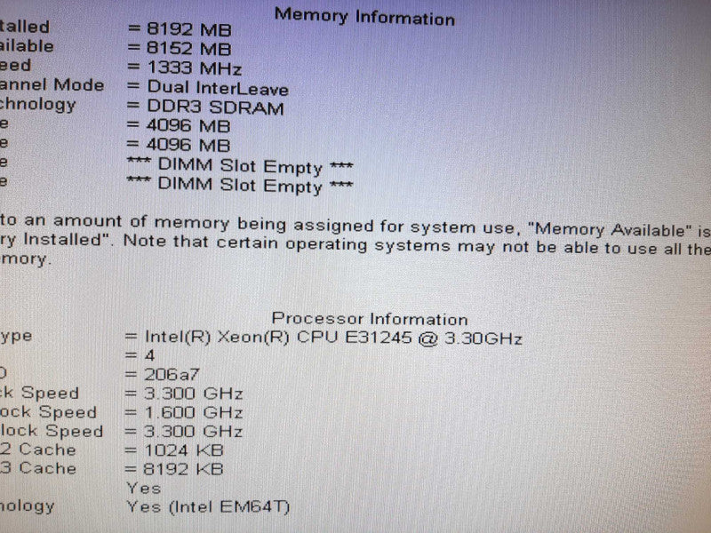 DELL Precision T1600 Xeon E3-1245 3.3GHz QC/8GB, Quadro 600, NO HDDs ~