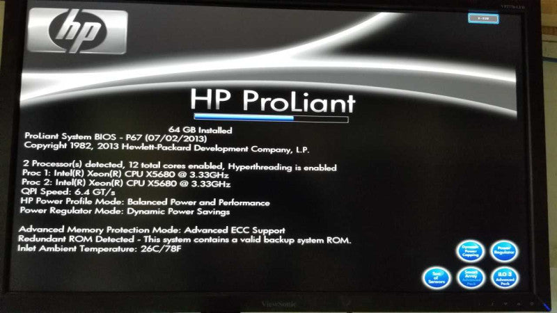 HP Proliant DL380 G7 2x Xeon X5680 @ 3.33ghz / 64gb ram / P410i Ctrl #