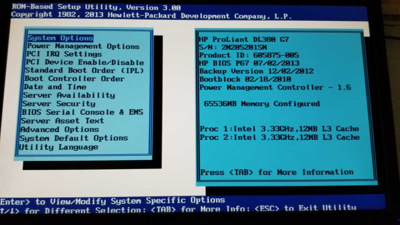 HP Proliant DL380 G7 2x Xeon X5680 @ 3.33ghz / 64gb ram / P410i Ctrl #