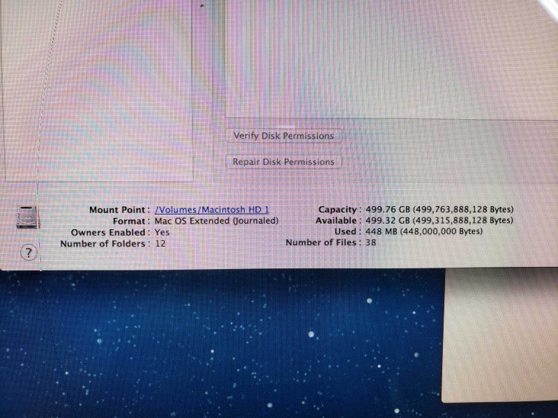 APPLE iMAC 21.5 inch 2009 Core 2 Duo 3.06GHz 2GB DDR3GeForce 9400 500GB HDD [