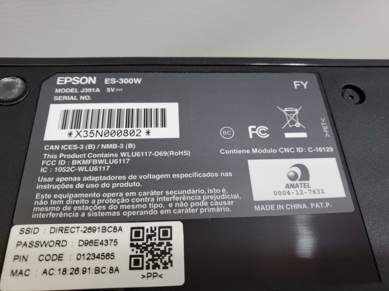 Epson WorkForce ES-300W J391A Wireless Color Document Scanner )