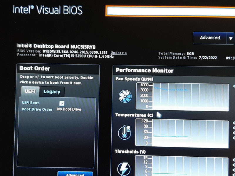 Intel NUC Desktop Board NUC5i5RYB - i5-5250U @ 1.6GHz 8GB RAM - No HDD +