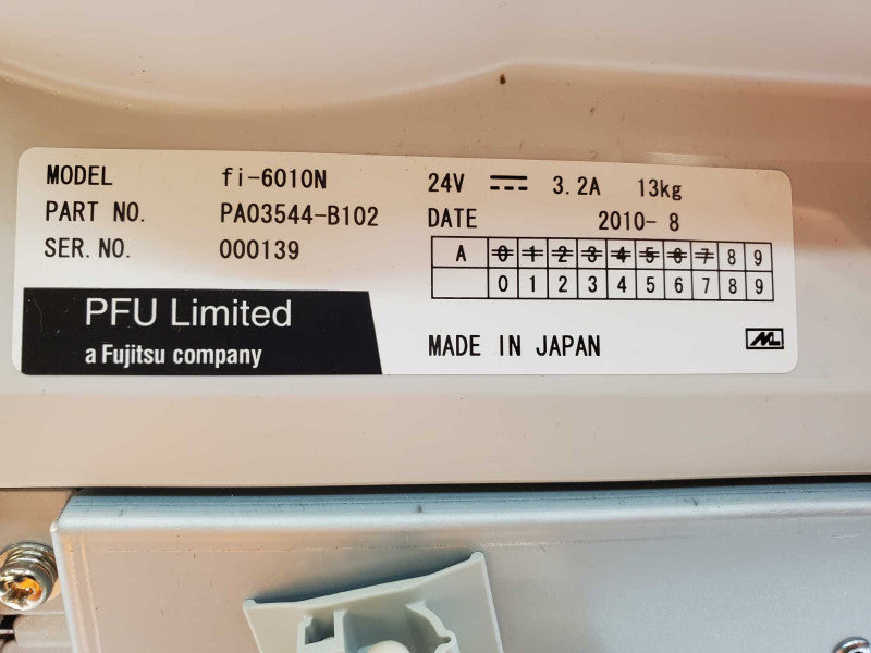 Fujitsu Fi-6010N IScanner ScanSnap. No Power ADAPTER. (