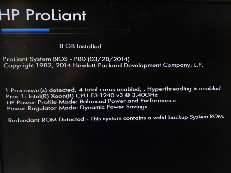 HP Server ProLiant DL320e Gen8 v2 Xeon E3-1240 v3 3,4GHz QC/8GB, B120i, NO HDD ~