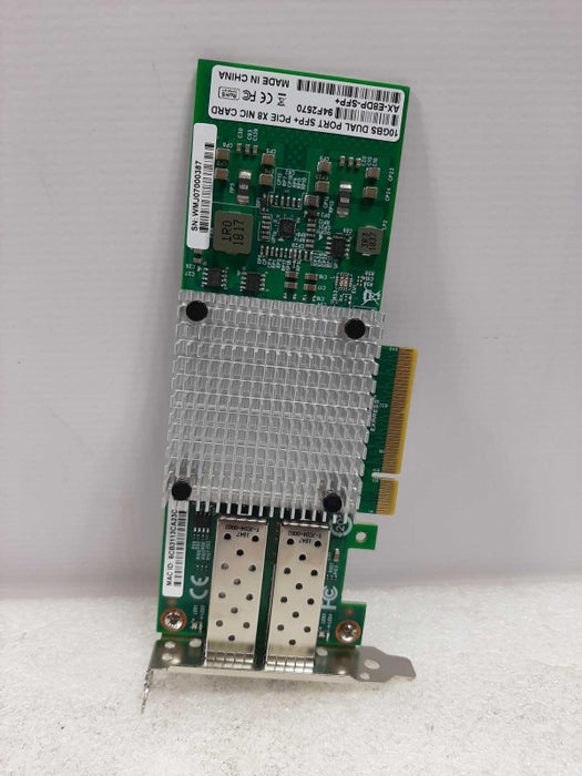 Axiom AX-E8DP-SFP+ 10Gbs Dual Port SFP+ PCIE X8 NIC Card ~