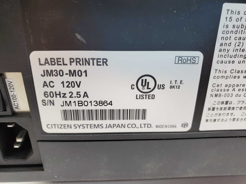 Citizen CL-S521 JM30-M01 Black Thermal Network Label Printer )