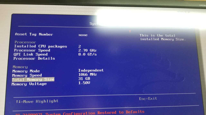 IBM system x4 2x Xeon E5-2680 @ 2.70ghz / 31gb ram / L3-25436-03A ctrl #\t #