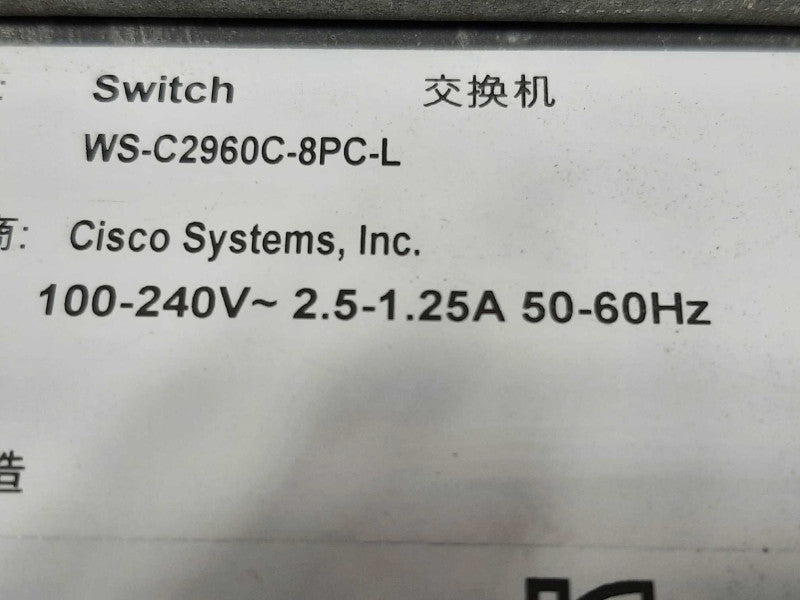 CISCO WS-C2960C-8PC-L - 8-Port 10/100 2x Gigabit PoE Series, FACTORY RESET ~