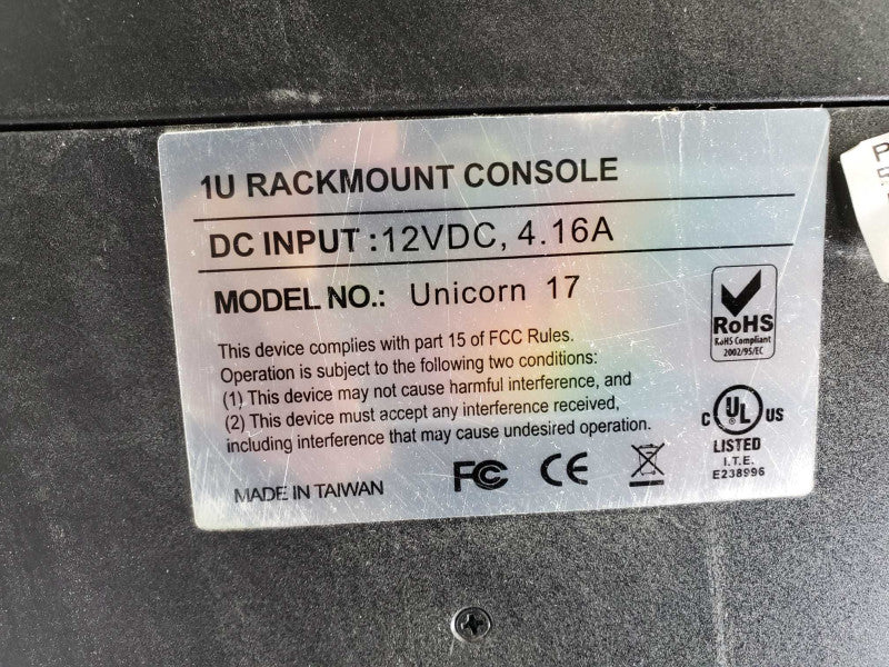 Minicom Unicorn 17 Smartrack 1U Rackmount Console )
