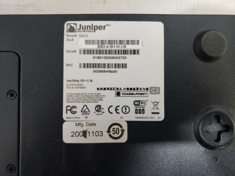 Juniper Networks SSG 5 VPN Firewall Security Gateway 7-port SH-W-US [