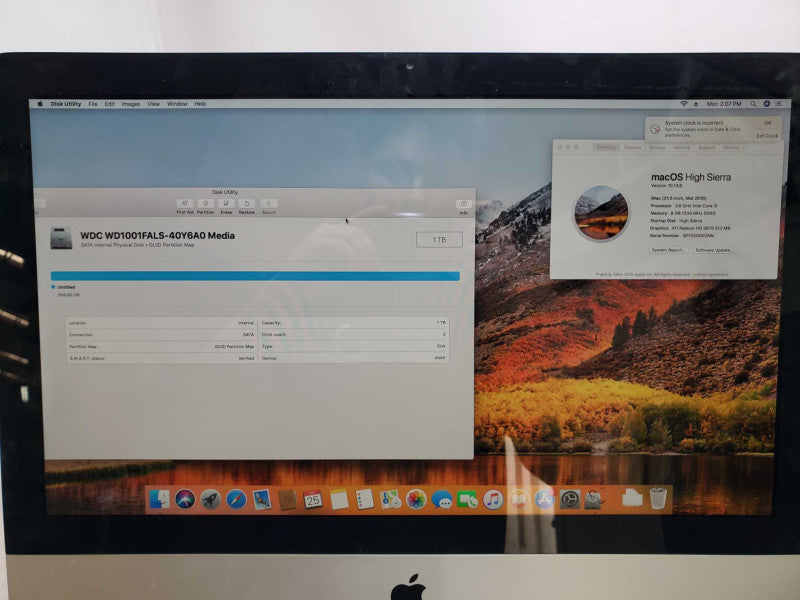 APPLE iMAC 21.5-inch Mid2010 Core i5 3.6 GHz 8GB DDR3 Radeon HD 5670 1TB HDD [