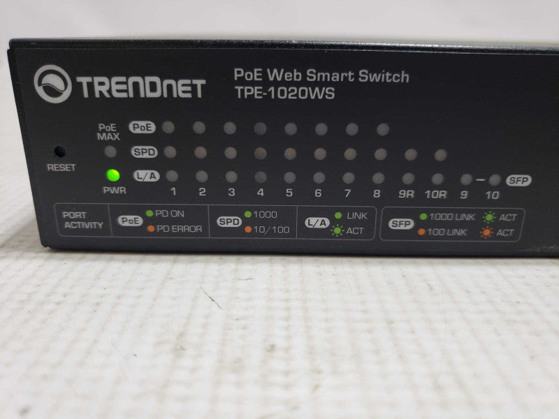 TRENDnet TPE-1020WS 10-Port Gigabit Web Smart PoE+ Switch 2 Shared SFP Slot [