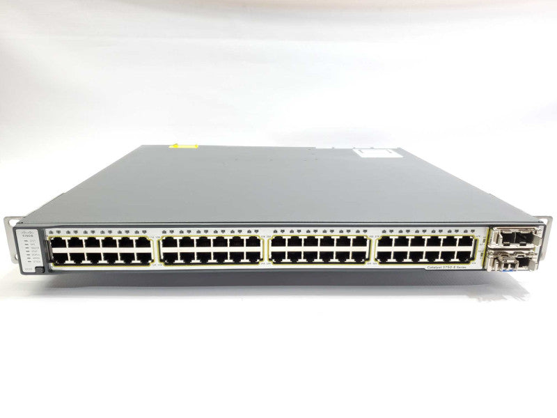 Cisco Catalyst WS-C3750E-48TD-S 48 Port Gigabit Switch w/C3K-PWR-265WAC_Resest )