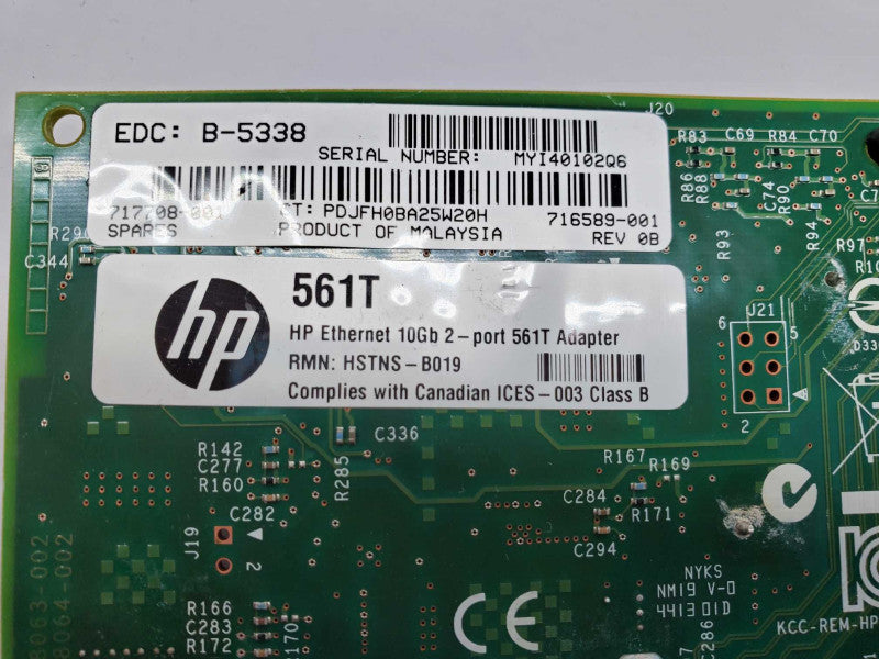 HP 561T 10GB Dual Port Ethernet Adapters 716589-001 717708-001 )