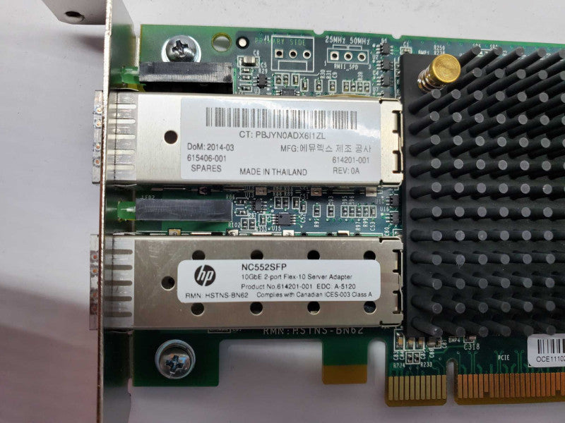 HP NC552SFP 10Gb 2-port Ethernet Server Adapter 614506-001 )