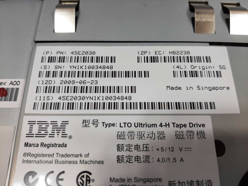 Dell N8V0K F867T 45E2030 LTO-4 HH SAS Tape Drive for PowerVault TL2000 TL4000 ~