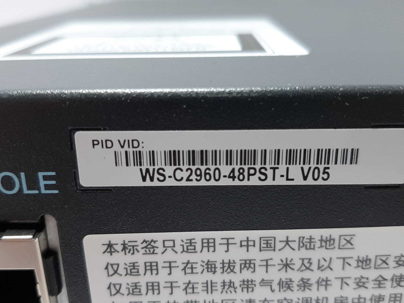 CISCO CATALYST  WS-C2960+48PST-L PoE, WS-C2960-48PST-L FACTORY RESET ~
