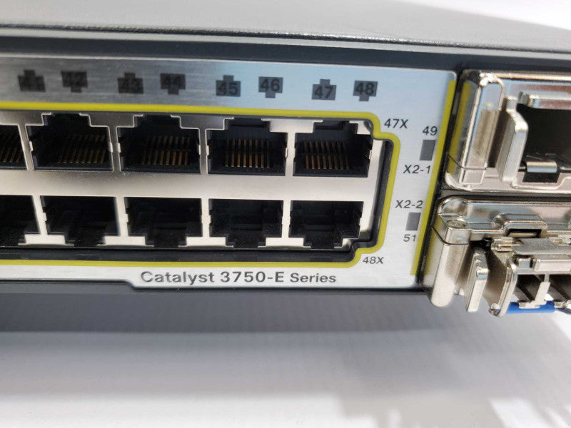 Cisco Catalyst WS-C3750E-48TD-S 48 Port Gigabit Switch w/C3K-PWR-265WAC_Resest )