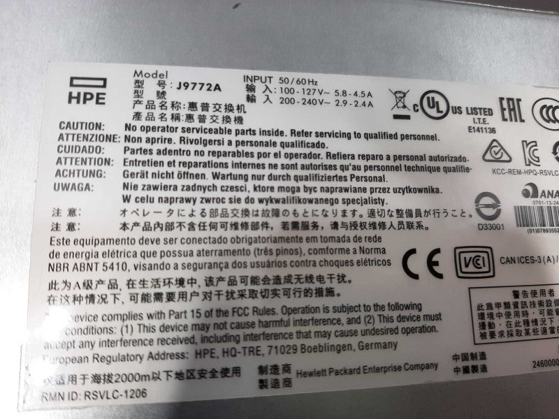 HP J9772A 2530-48G-PoE+ Switch 48-Port 10/100/1000 PoE+ 4-GE SFP+. ~
