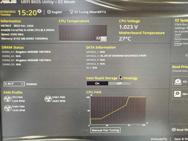 Custom Rackmount PC- ASUS H97M-E, i5-4590 3.3GHz 8GB DDR3 |