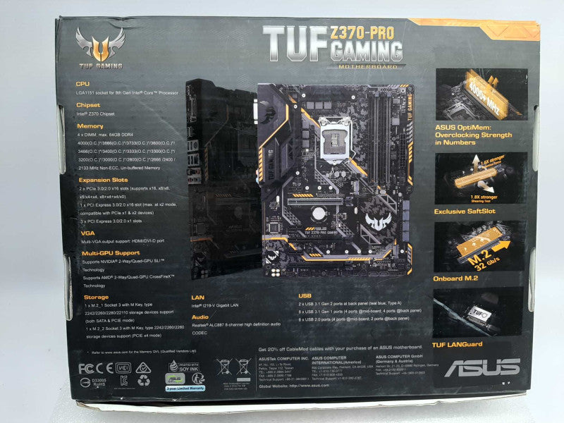 Asus Tuf Z370-PRO GAMING Motherboard *NEW OPEN BOX* ~