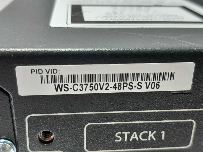 Cisco WS-C3750V2-48PS-S 48 Port PoE Switch, FACTORY RESET ~