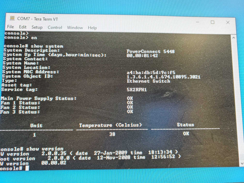 Dell PowerConnect 5448 48 Port Gigabit Switch + 4 SFP  w/ Rack Ears )
