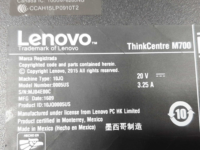Lenovo M700 Tiny, Pentium G4400T 2.9GHz DC/4GB ~