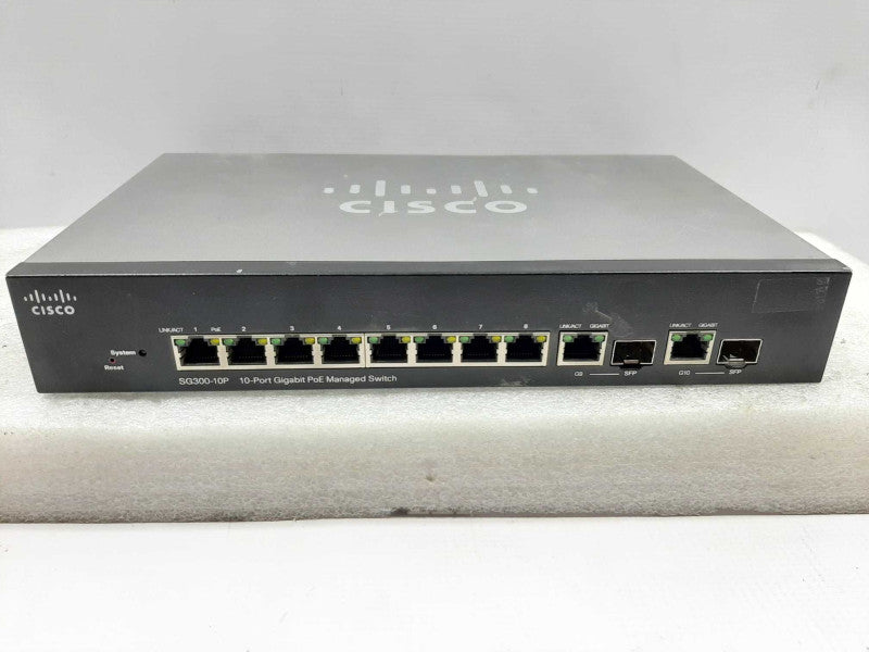 CISCO SG300-10P 10-Port Layer 3 Gigabit PoE Managed Switch SRW2008P-K9 ~