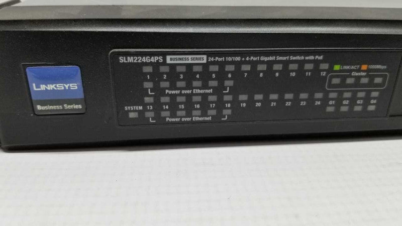 Linksys SLM224G4PS PoE / 24x fast / 4x gigabit port switch #