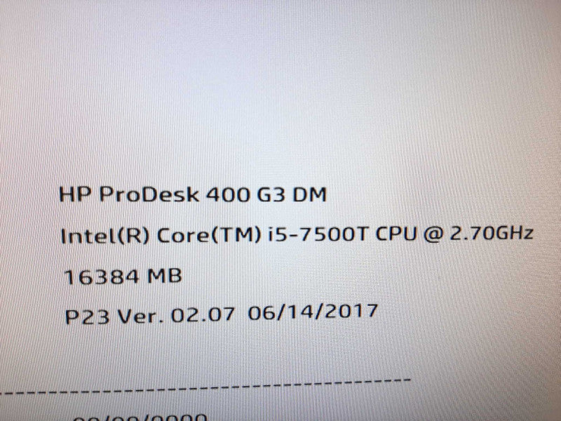 HP ProDesk 400 G3 DM, i5-7500T 2.7GHz/16GB, NO SSDs/ AC Adapter/Wifi Card ~