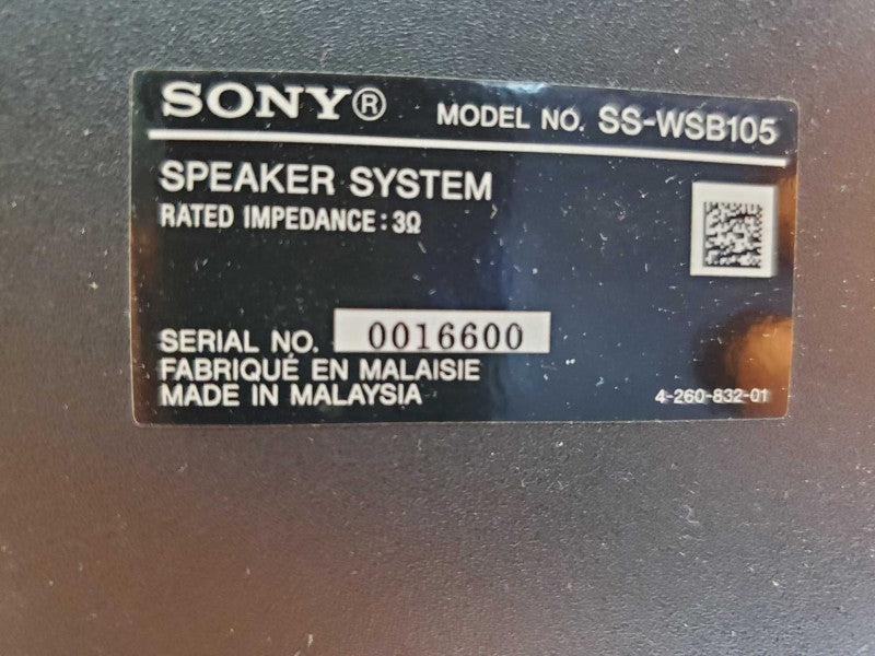 Sony SS-WSB101 Passive Subwoofer Speaker (