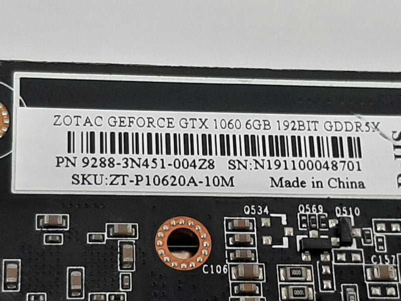 Zotac Geforce GTX 1060 6Gb 192BIT GDDR5X, 100% TESTED ~