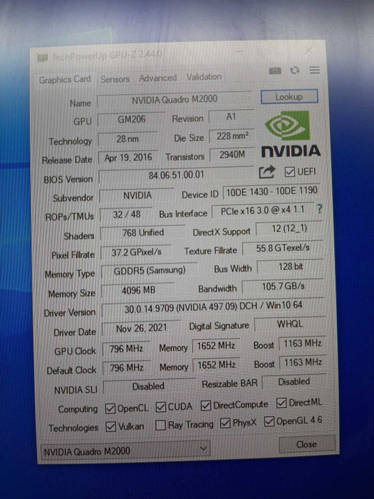 Dell Nvidia Quadro M2000 4GB GDDR5 Graphics Card, 100% TESTED ~