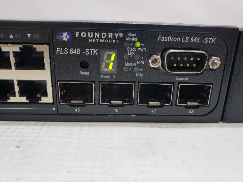 Brocade Foundry Fastiron FLS648 Gigabit Switch 48 x Copper GbE Ports 4 x SFP [